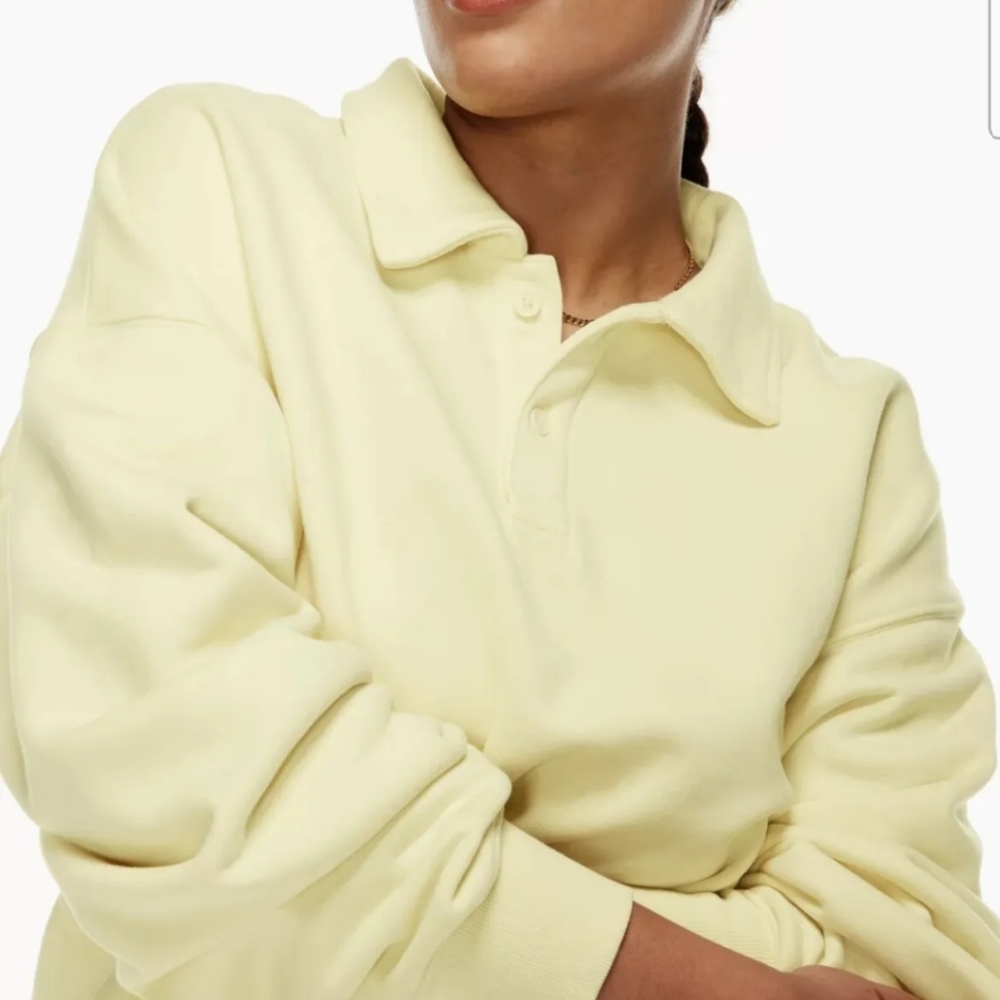 TNA Aritzia Cozy Fleece Boyfriend Sweatshirt - Yellow, Women, XS, NWT